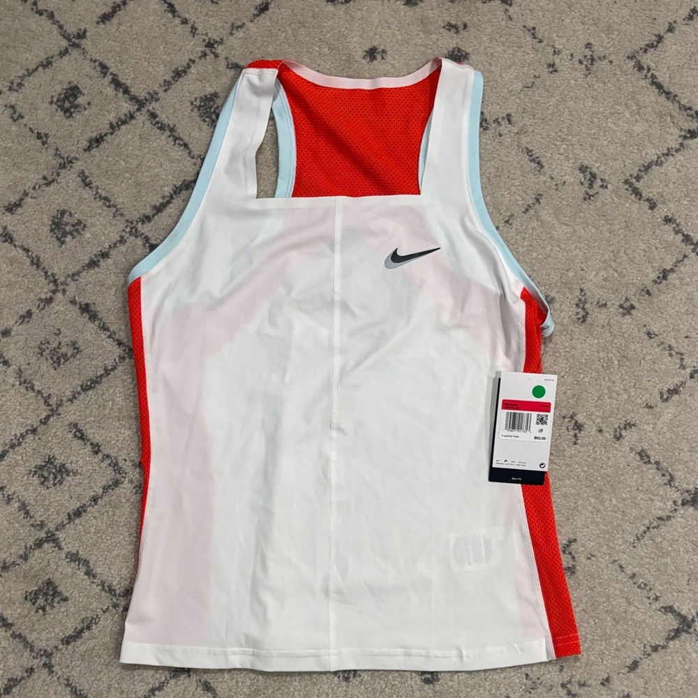 Nike Red and White Athletic Tank